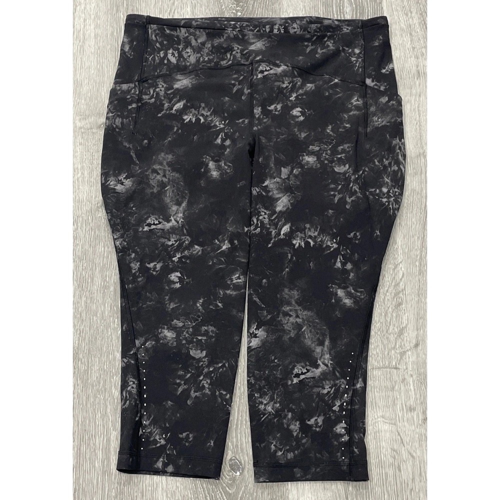 Lululemon Swift Speed High-Rise‎ Crop 21"  Women's Size 16 Gray Tie Dye